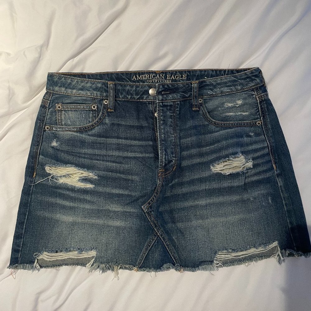 mini high rise jean skirt